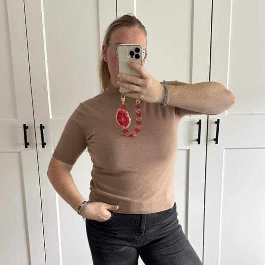 Basic shirt - Camel (korte mouw)
