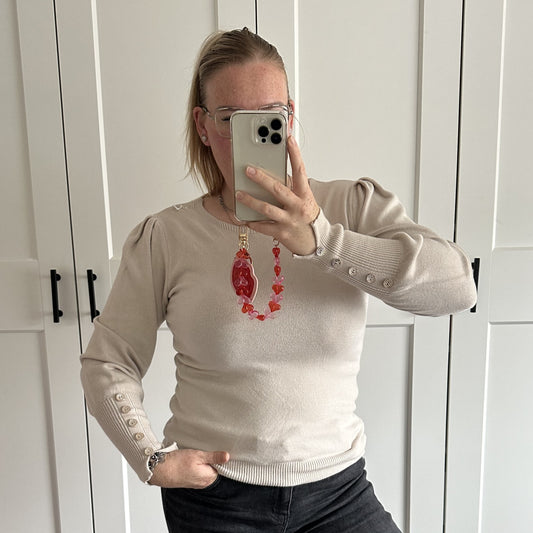 Basic shirt knoopjes - Beige