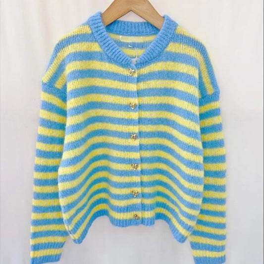 Cardigan Joy - geel/blauw