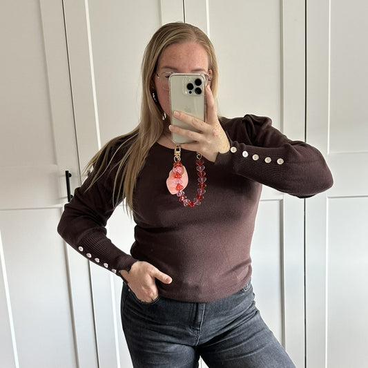 Basic shirt knoopjes - Bruin