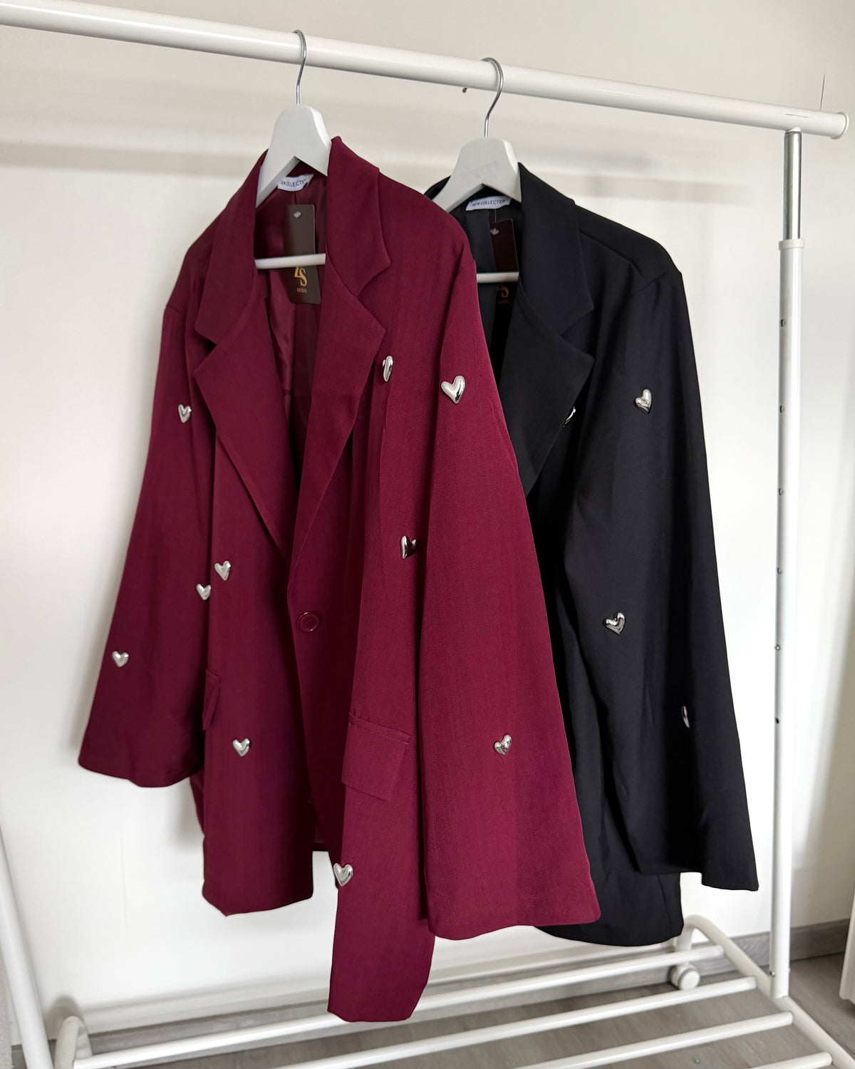 Blazer hartjes - Bordeaux
