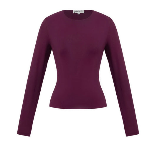 Basic top lange mouw - Burgundy red