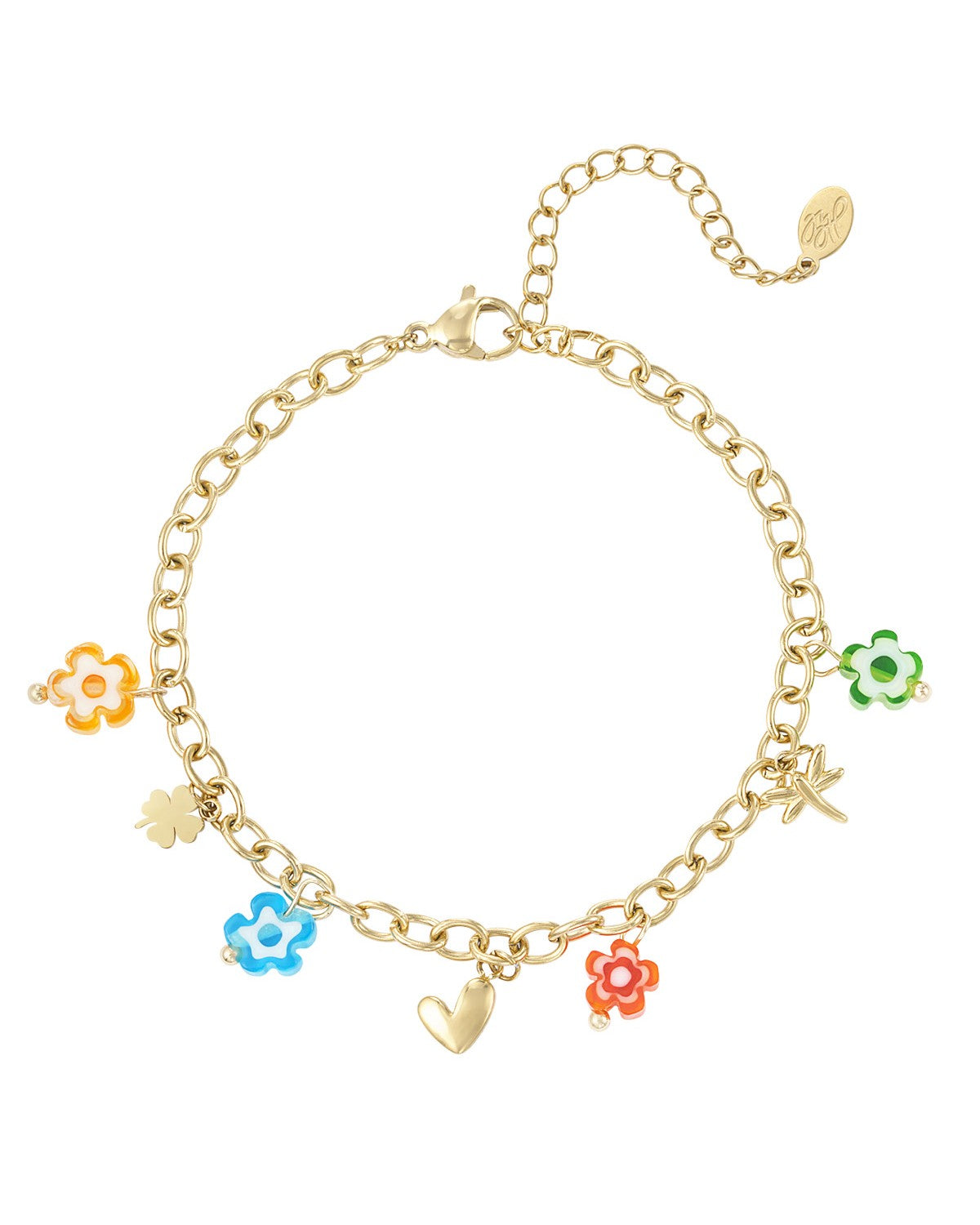 Armband festive flowers - goud