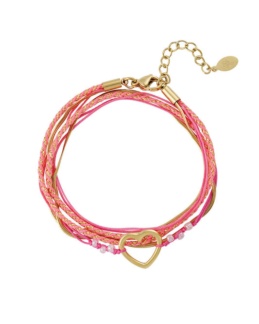 Armband summer flow - rood/roze