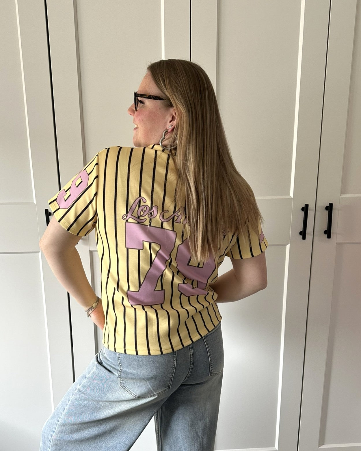 LA t-shirt v hals - geel
