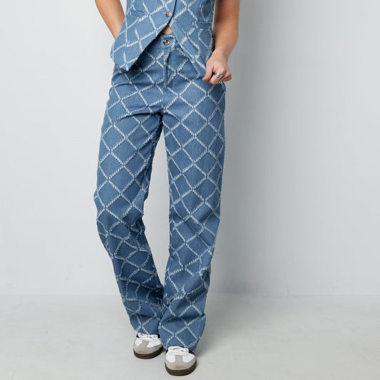 Jeans patroon - Blauw