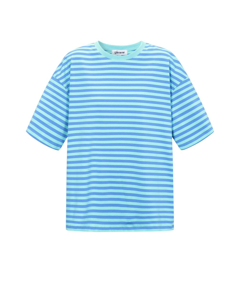 T-shirt gestreept - blauw korte mouw
