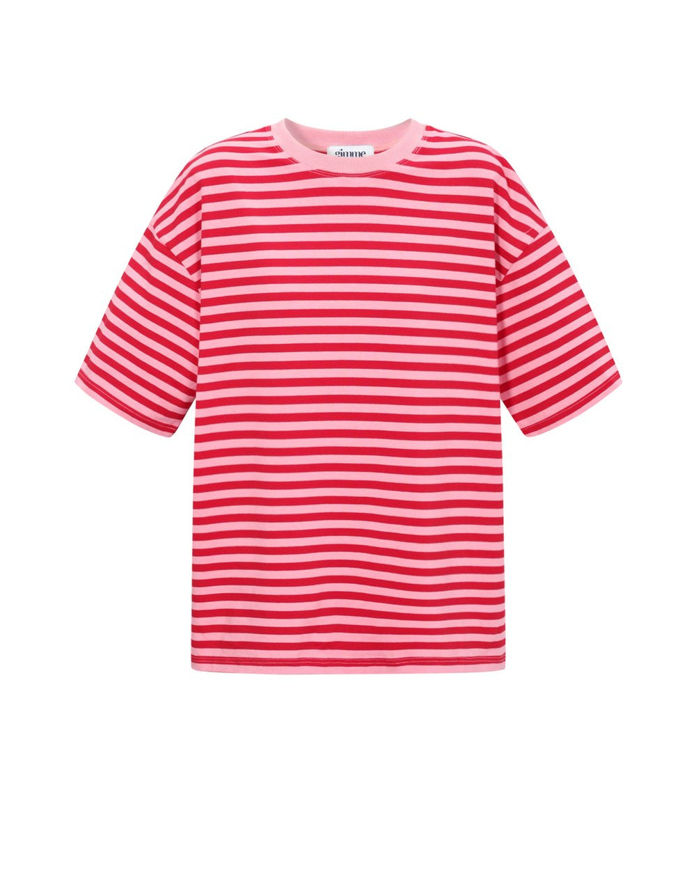 T-shirt gestreept - roze korte mouw