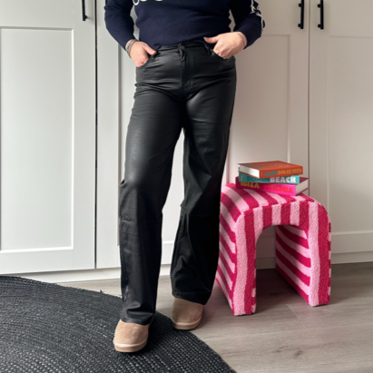 Goodies Jeans PU - Zwart Wide leg