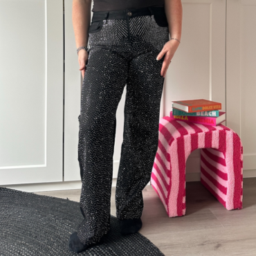 Goodies Jeans - Zwart glitter Wide leg LIMITED EDITION