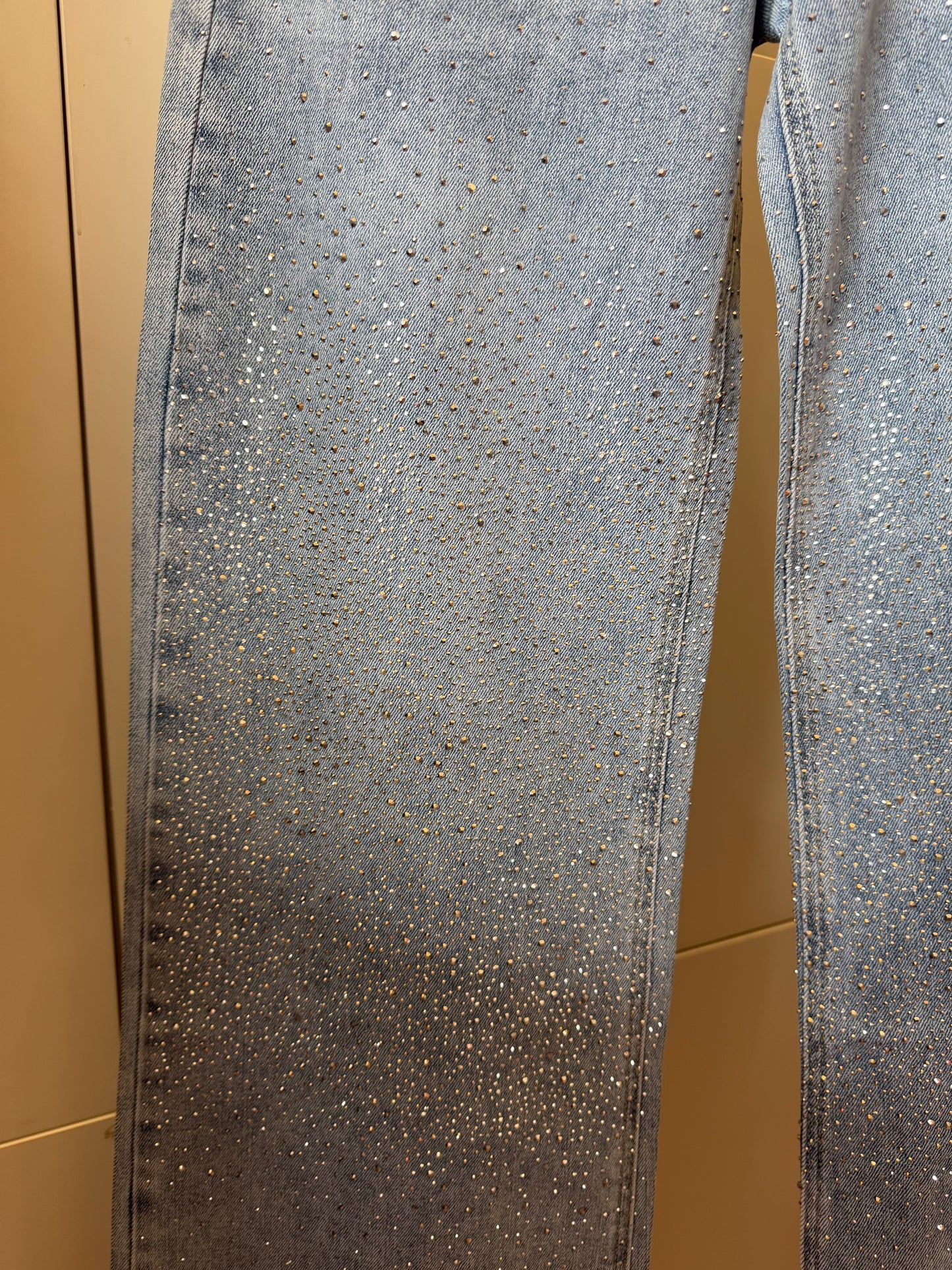 KATE DENIM JEANS GLITTER - BLAUW