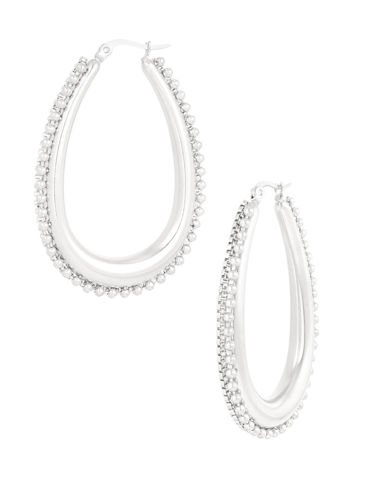 Oorbellen Oval Life - zilver