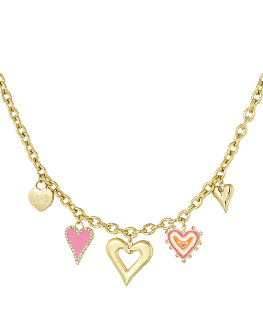 Bedelketting Love wins - goud