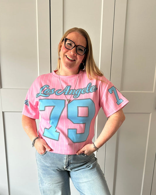 LA t-shirt ronde hals - roze