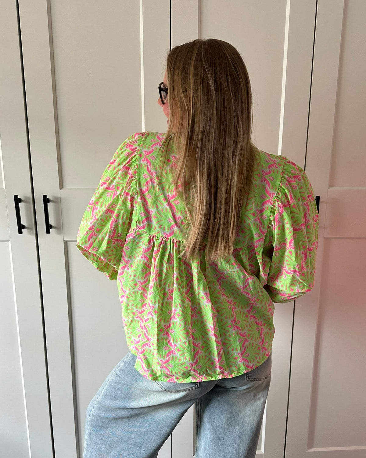 Gekleurde blouse Veer - groen