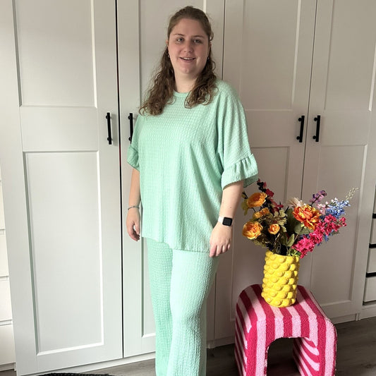 Ruffle comfyset - Mint groen