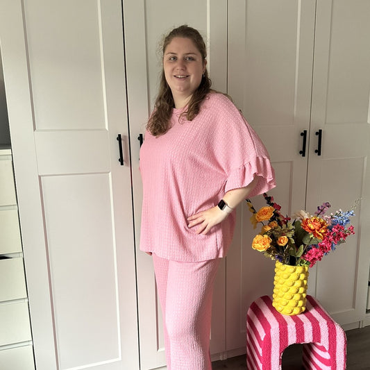 Ruffle comfyset - Roze