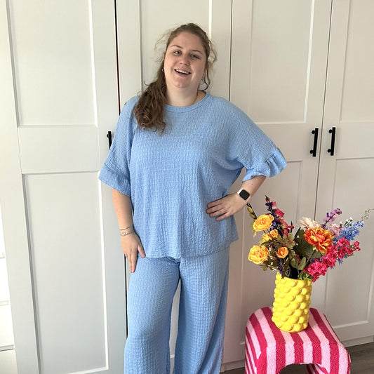Ruffle comfyset - blauw