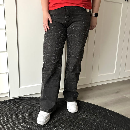 Jeans glitter - zwart