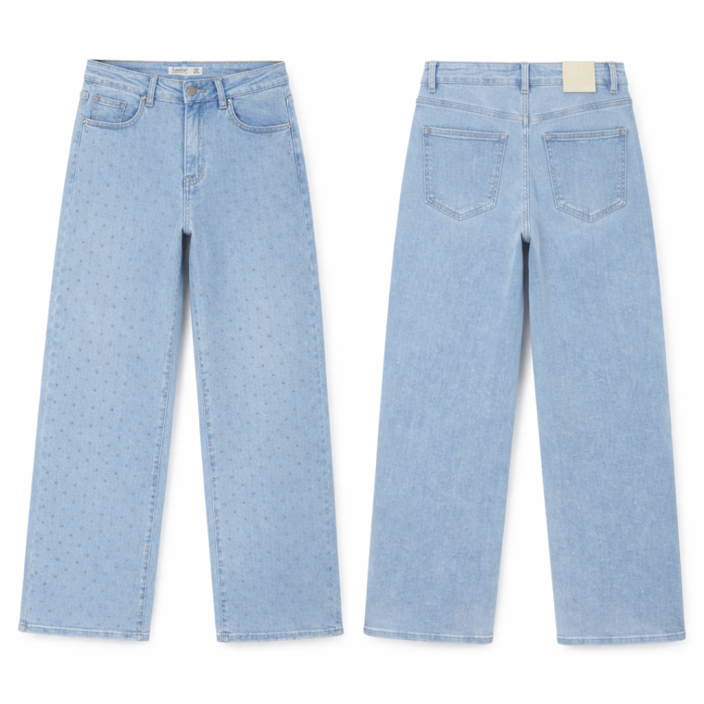 Jeans Noor studs - licht blauw