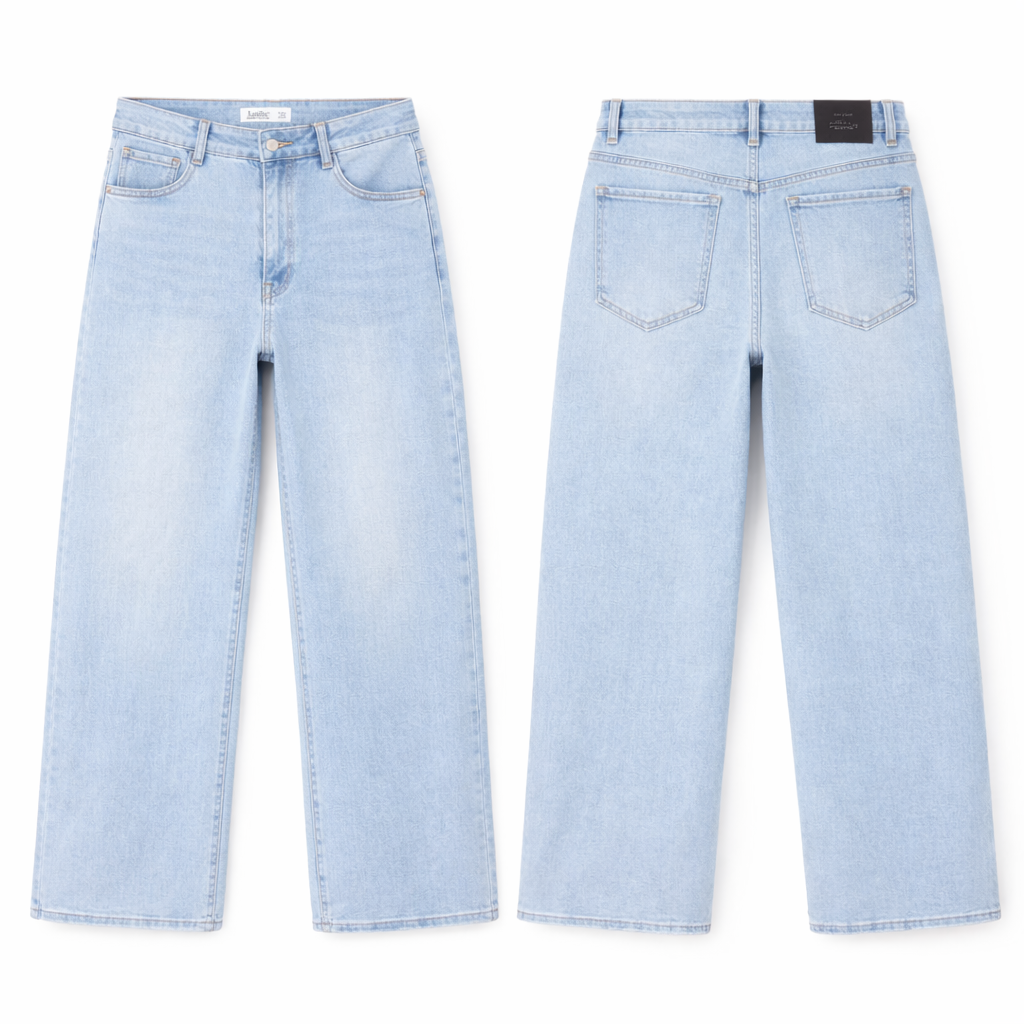 Jeans laulia wide leg - licht blauw (stretch)
