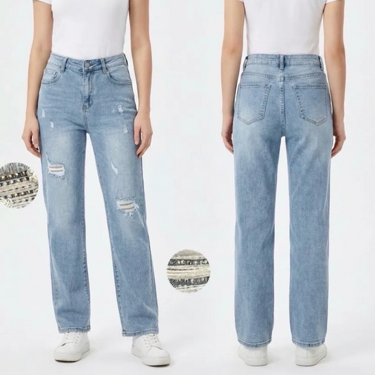 Jeans strass - licht blauw