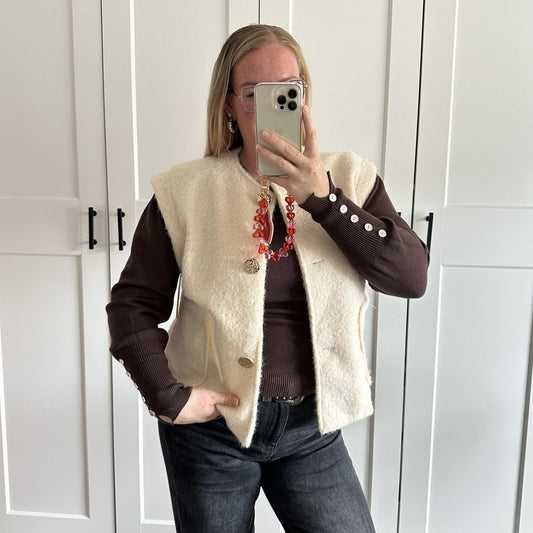 Gilet Jolly knopen - beige