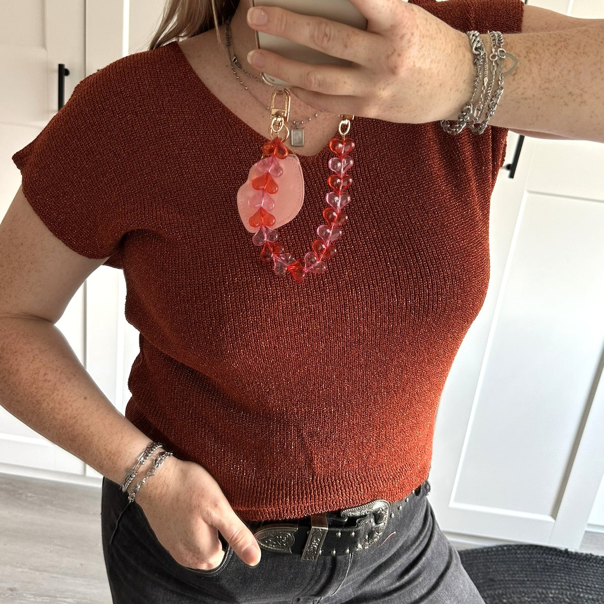 Top glitter - roest