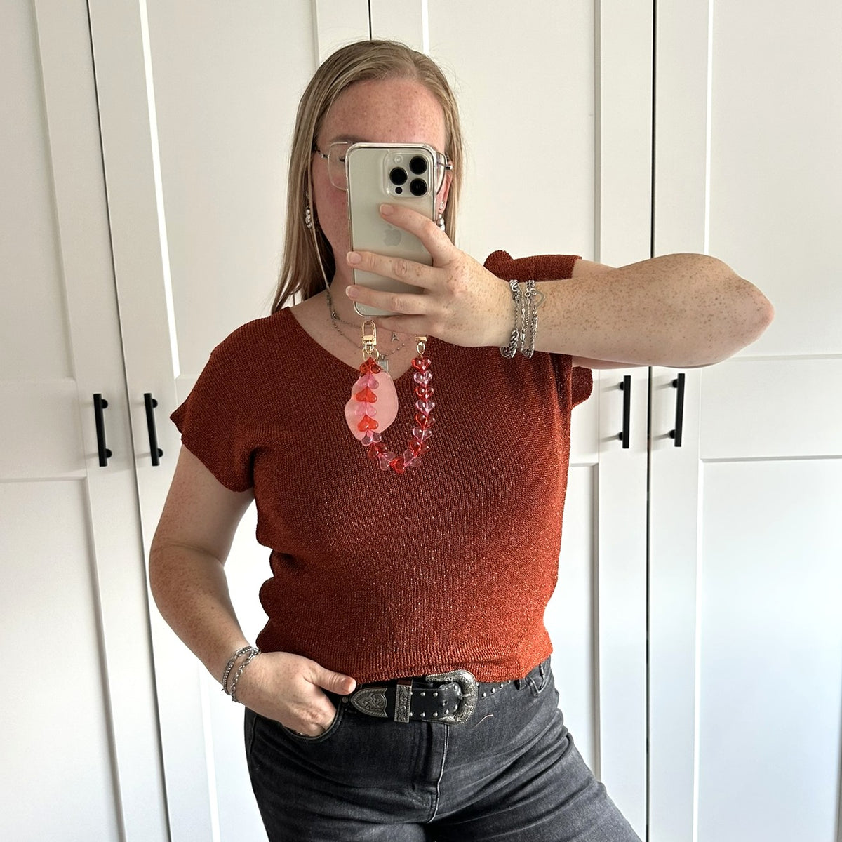 Top glitter - roest
