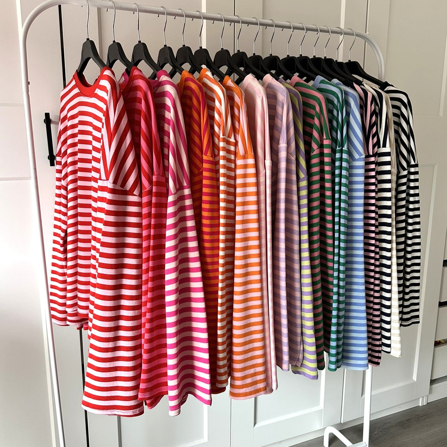 Longsleeve streep - oranje/paars