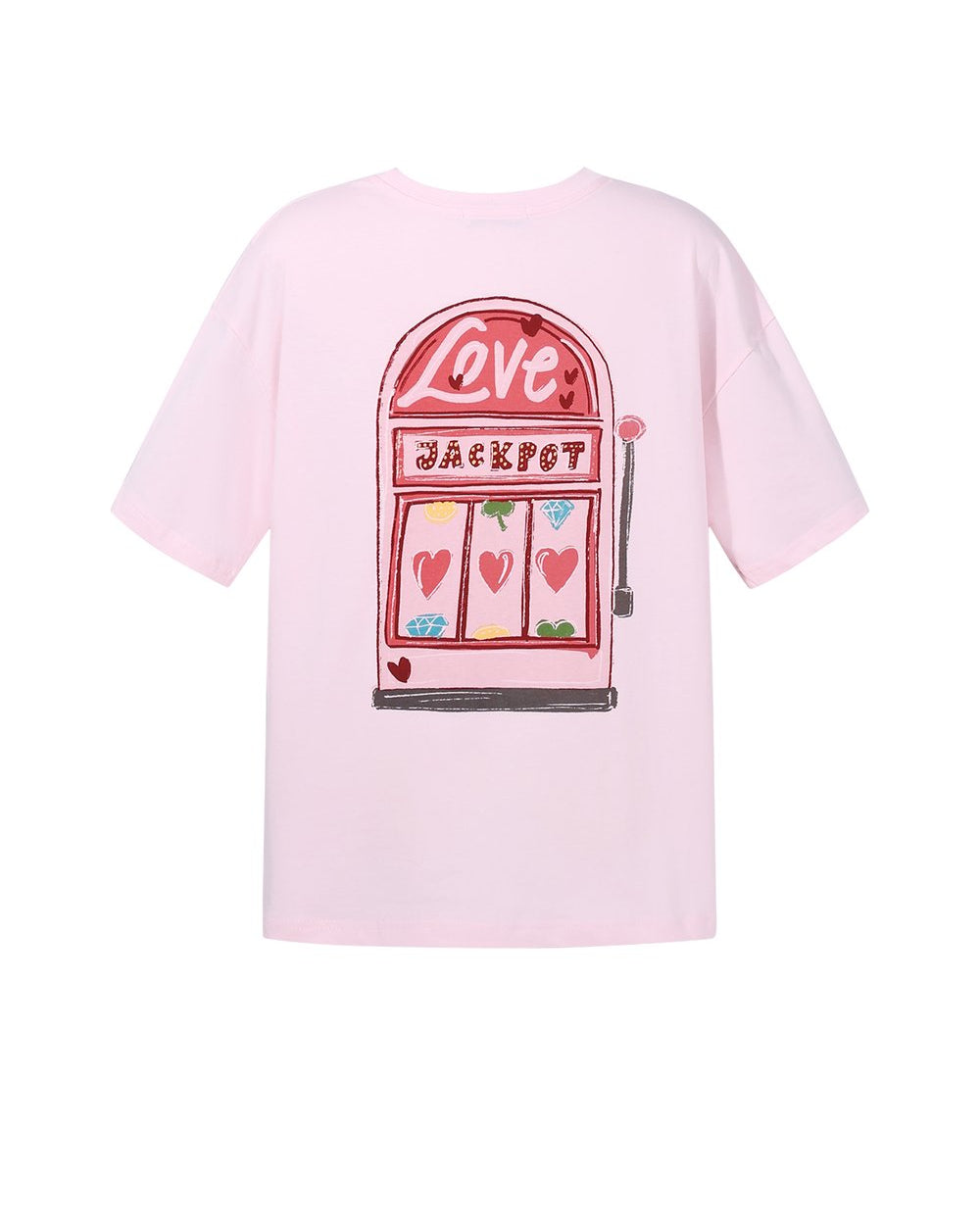 T-shirt Love machine - licht roze