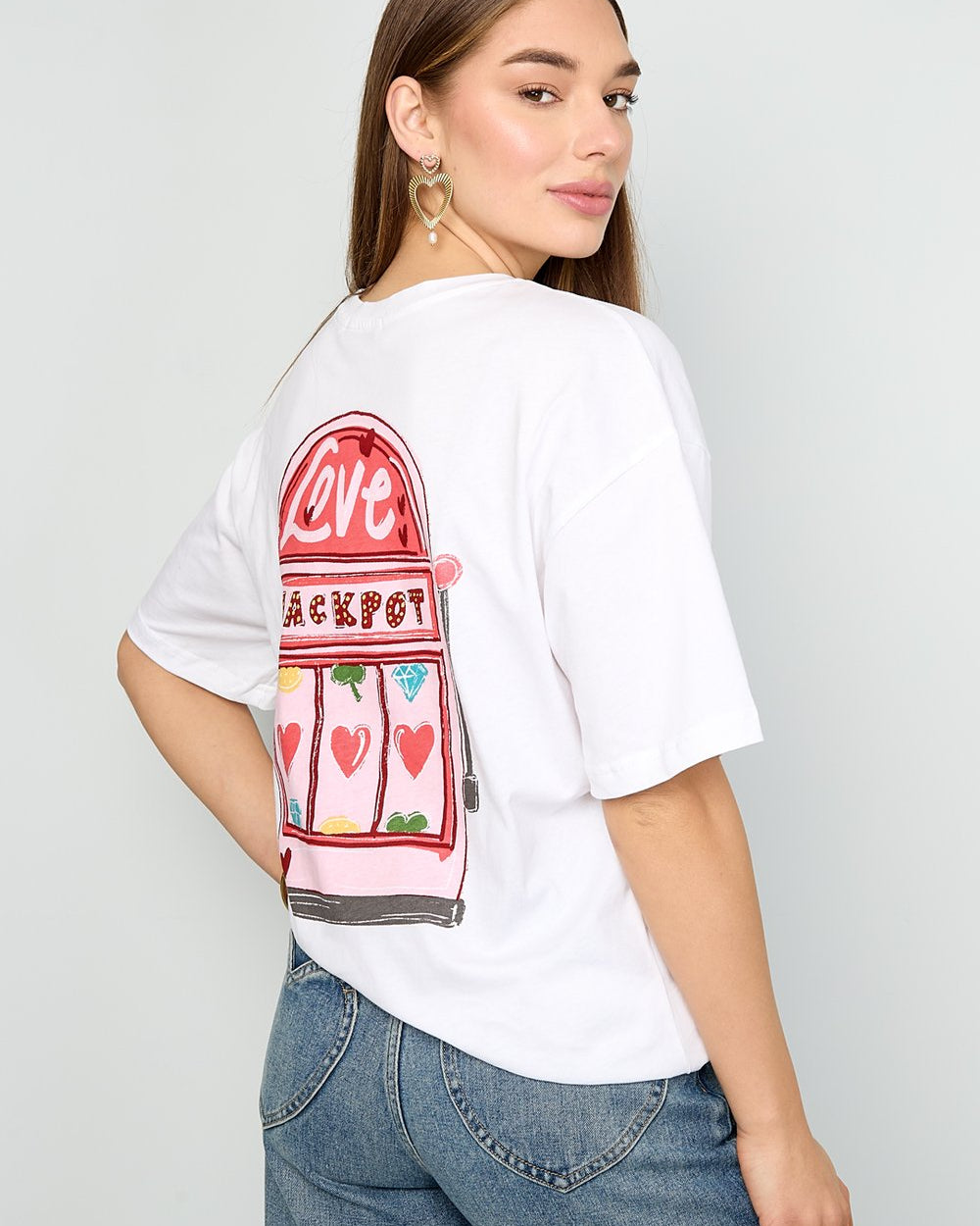 T-shirt Love machine - wit