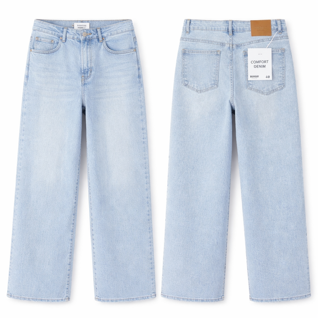 Monday Jeans wide leg - licht blauw