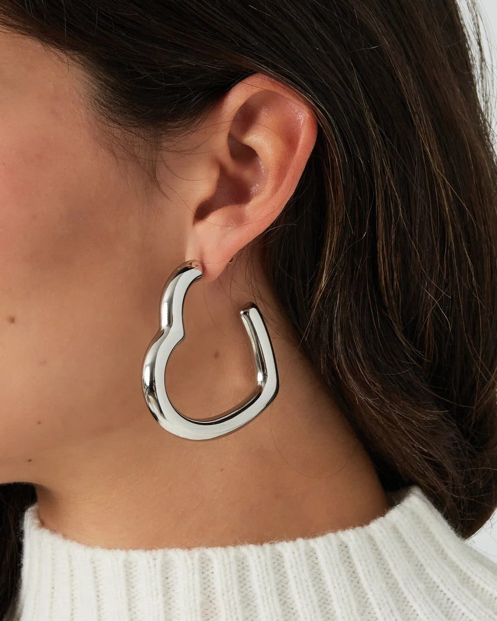 Oorbellen hart - zilver