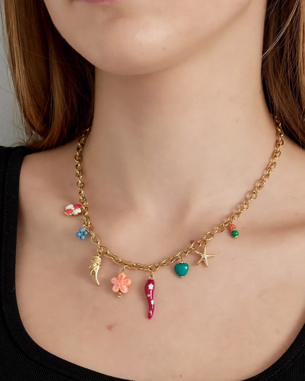 Bedelketting pepper - goud