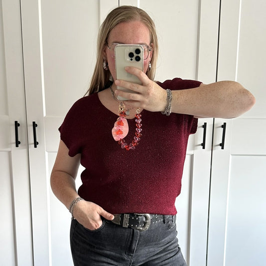 Top glitter - Bordeaux rood