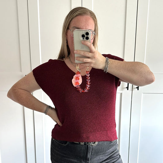 Top glitter - Bordeaux rood