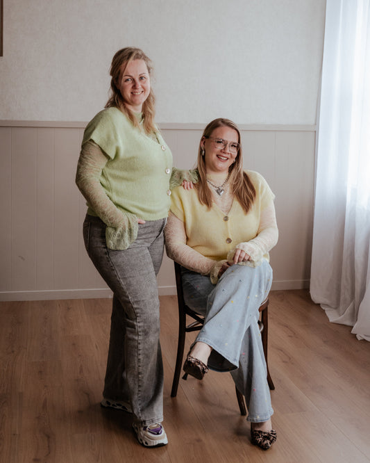 Kanten top Veer - groen