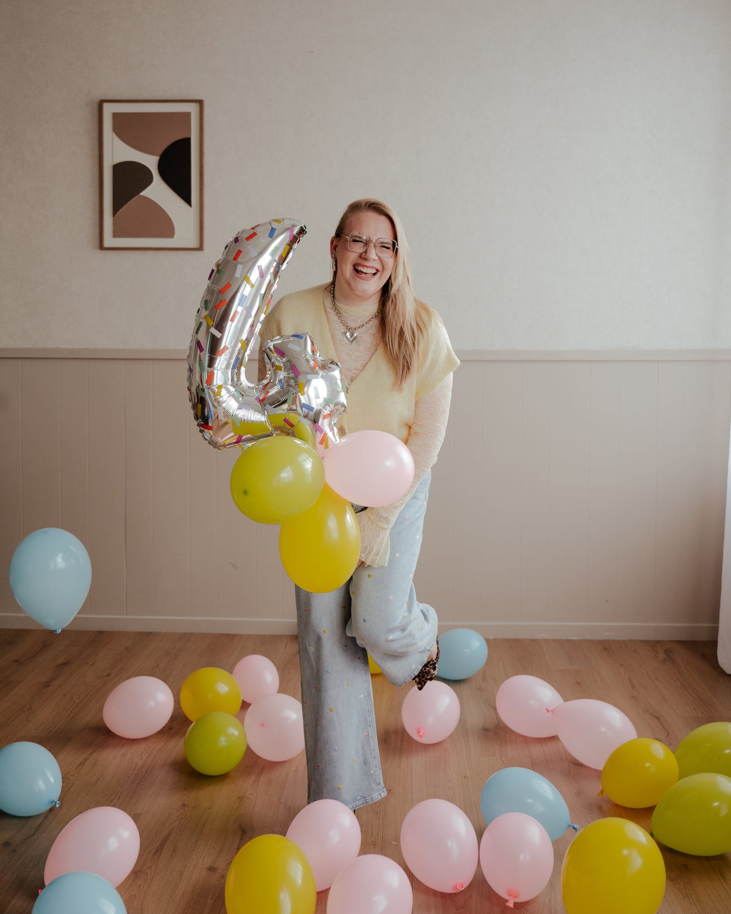 Kanten top Veer - butter yellow