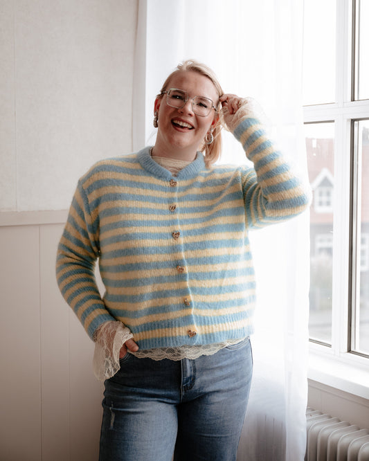 Cardigan Joy - geel/blauw