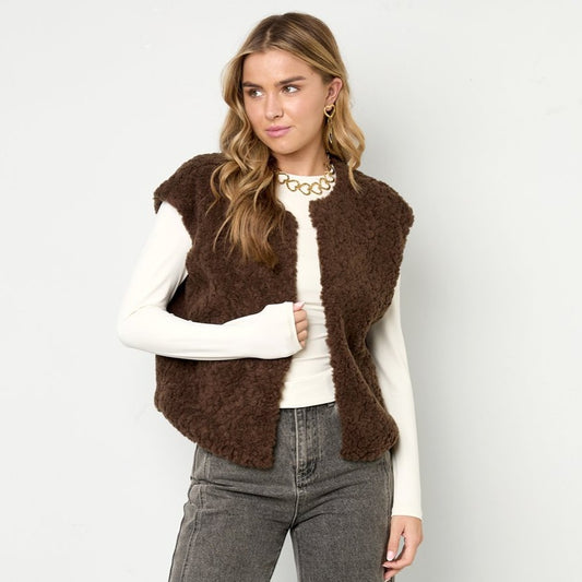 Gilet teddy - bruin