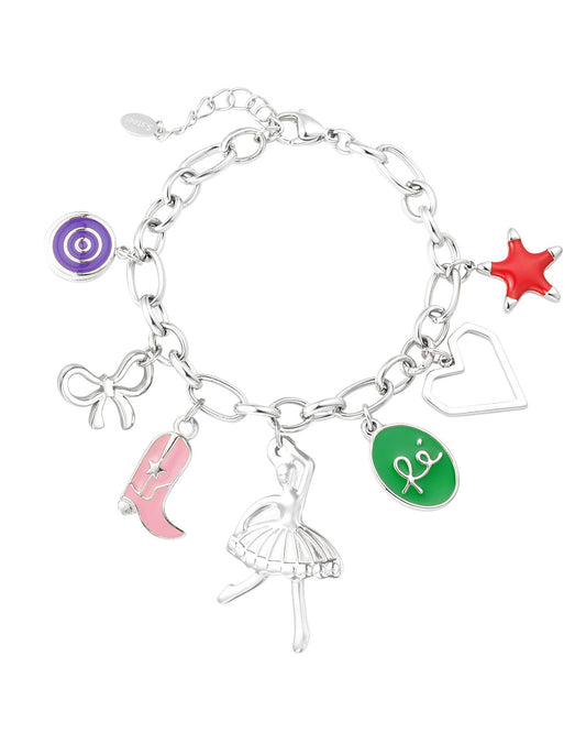 Armband twinkle charms - zilver