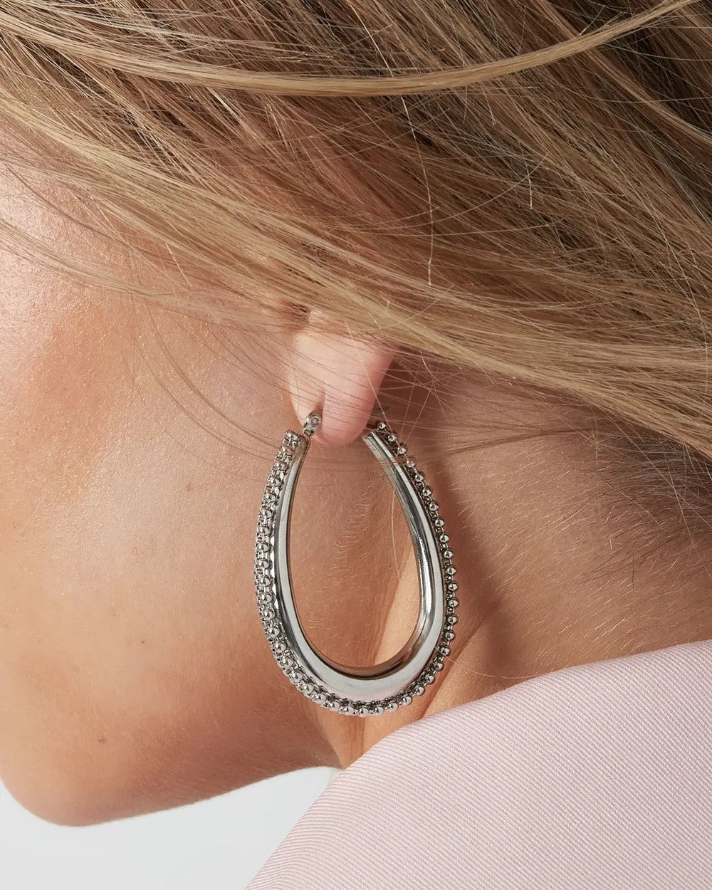Oorbellen ovaal - zilver