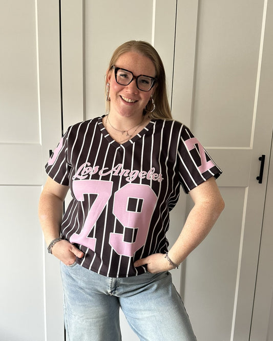 LA t-shirt v hals - zwart