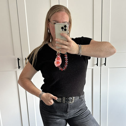 Top glitter - zwart