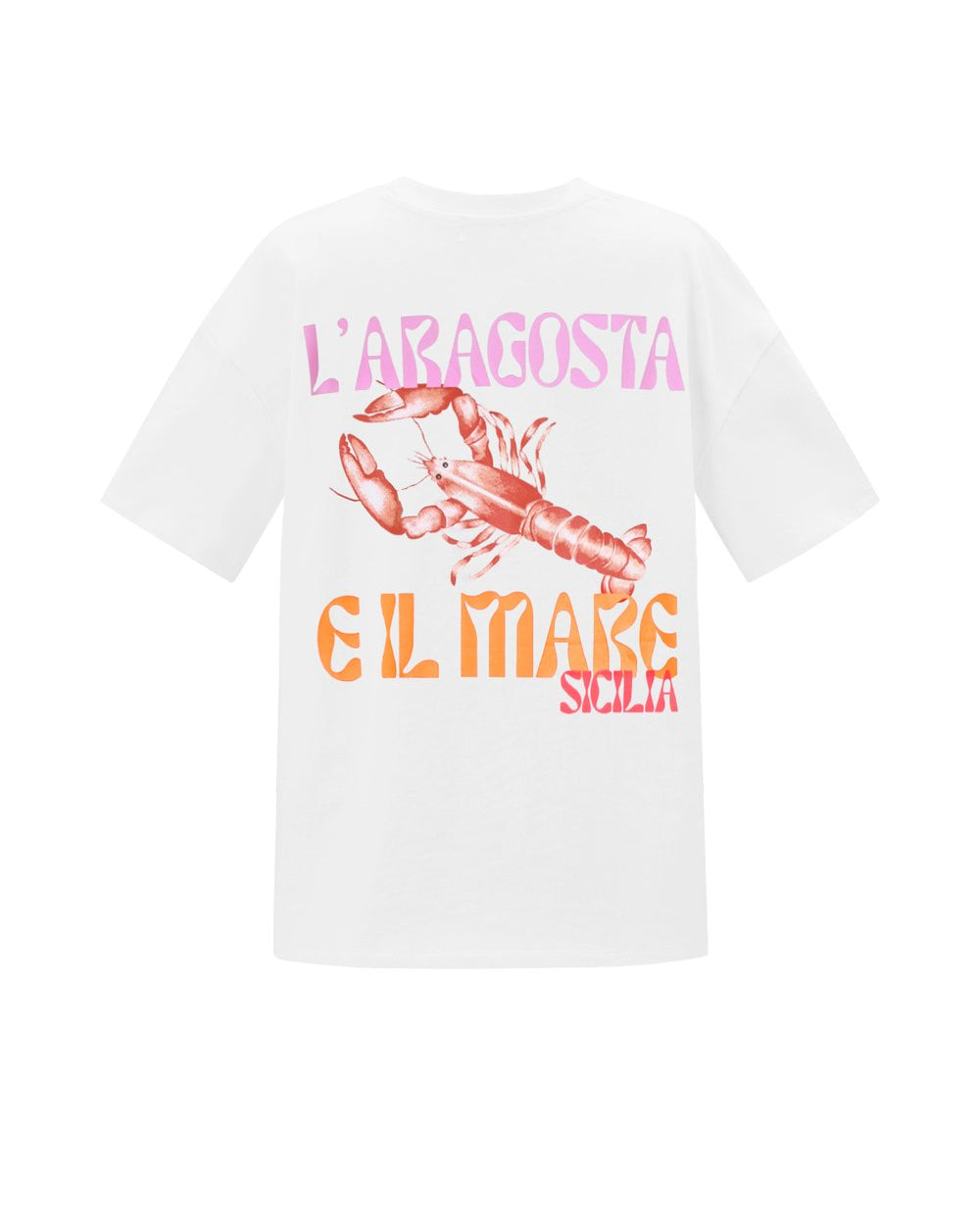 T-shirt Sicilia lobster - wit