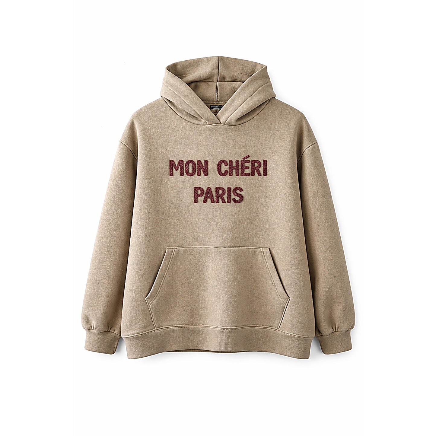 Sweater hoodie mon cheri - taupe/beige