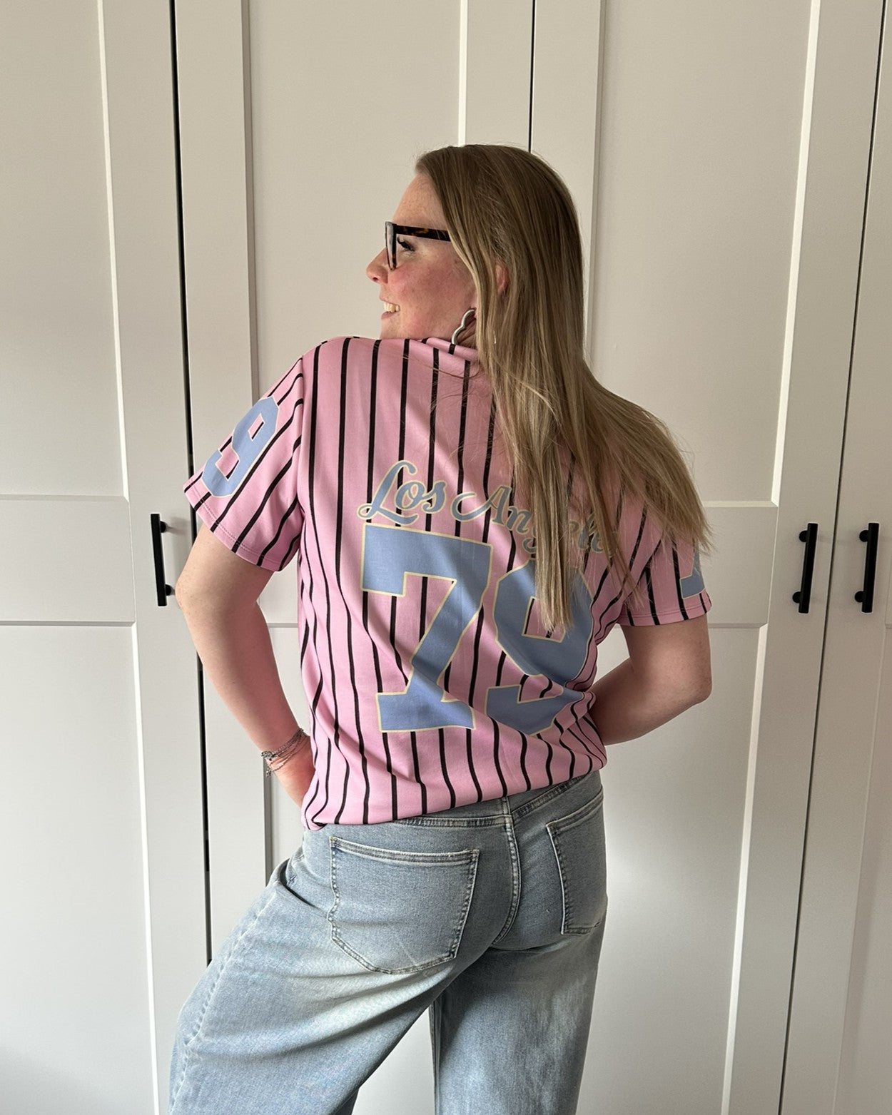 LA t-shirt v hals - roze