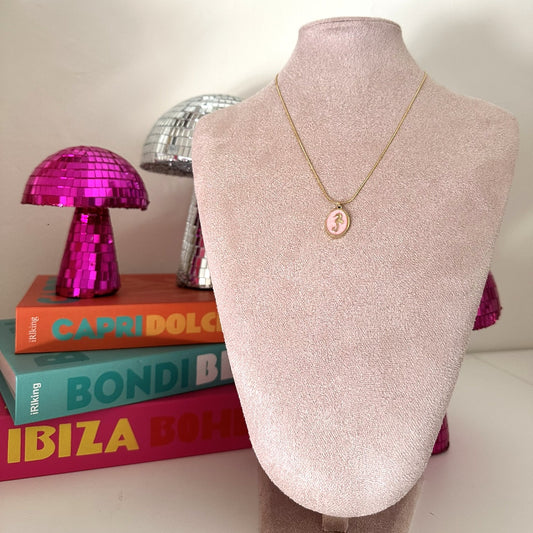 Ketting zeepaardje - roze